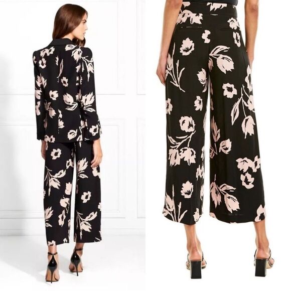 NWT Rachel Zoe Landon Floral Printed Wide-Leg Cropped Pants 2 - Picture 2 of 4